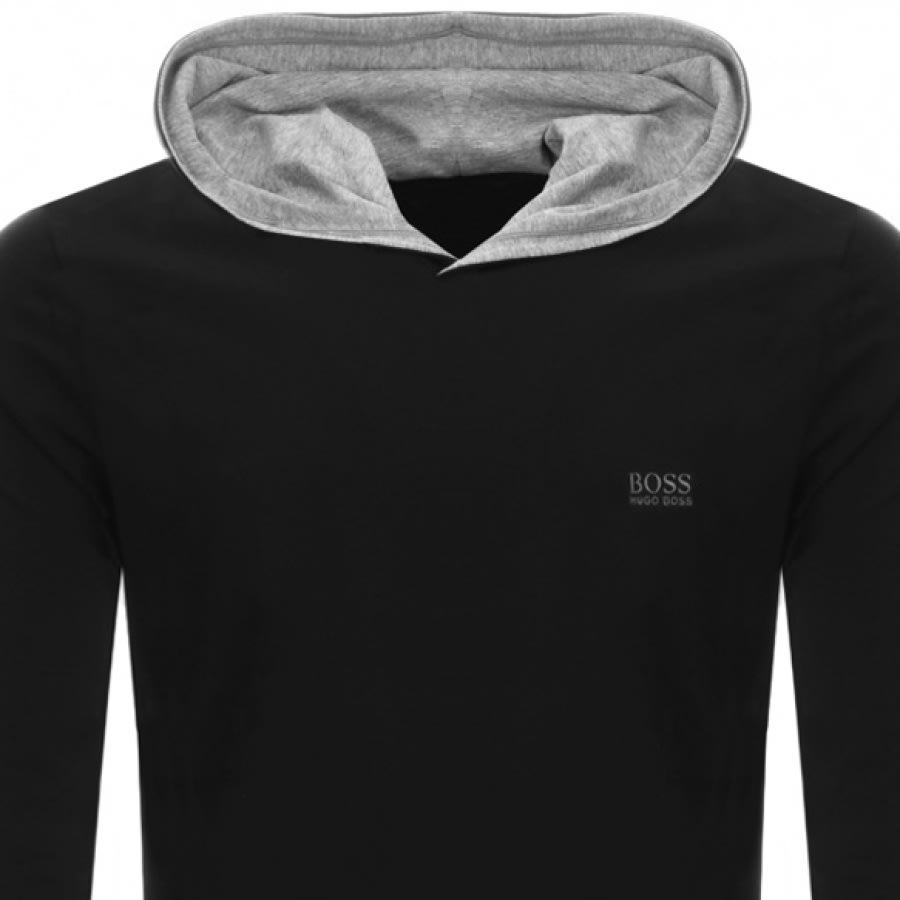 Alternative Image for ProductBOSS Hooded Long Sleeve T Shirt Black2